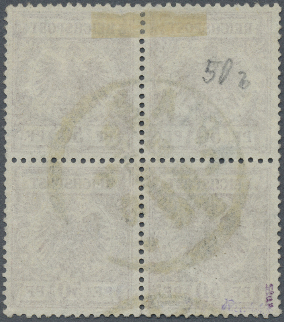O Deutsche Kolonien - Samoa - Vorläufer: 1891 Attr. Viererblock Mit Zentrischem Stempel APIA Mit Stern - Samoa