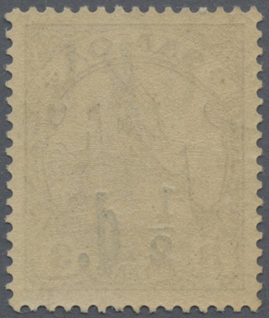 ** Deutsche Kolonien - Samoa - Britische Besetzung: 1914: ½ D. Auf 3 Pfg. Braun, Plattenfehler: &bdquo;Komma - Samoa