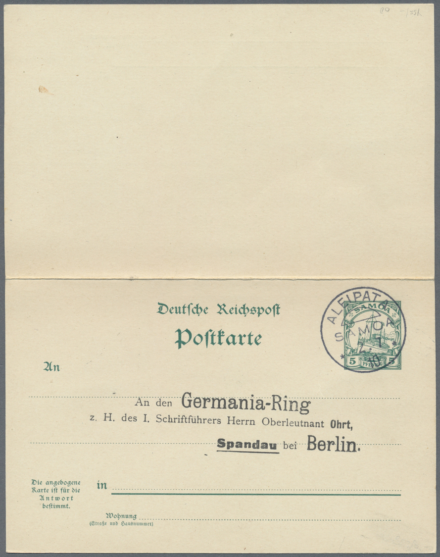 GA Deutsche Kolonien - Samoa - Stempel: 1910, ALEIPATA SAMOA, Seltener Und Klarer Abschlag Des Seltenen - Samoa