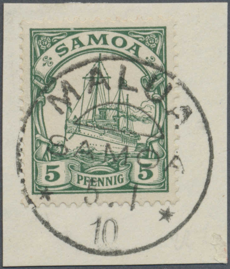 Brfst Deutsche Kolonien - Samoa - Stempel: 1910, Supersauberes Briefstück Mit Zentrischem Stempel MALUA, F - Samoa