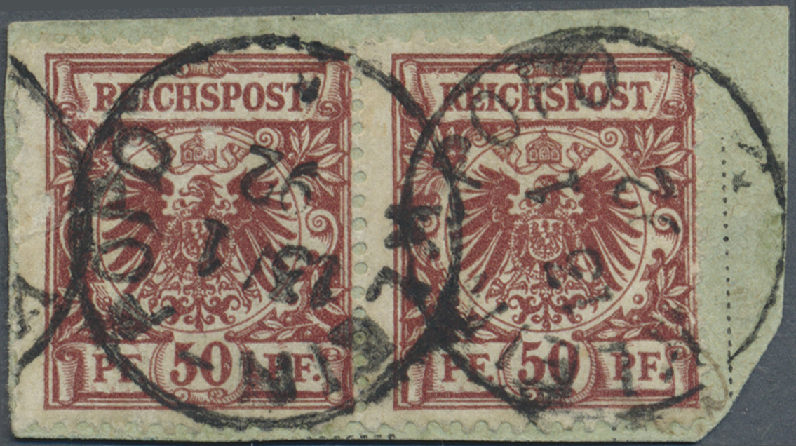 Brfst Deutsche Kolonien - Togo-Vorläufer: 1892, Vorläufer-Briefstück Mit Waager. Paar, Linke Marke Mit Sch - Togo