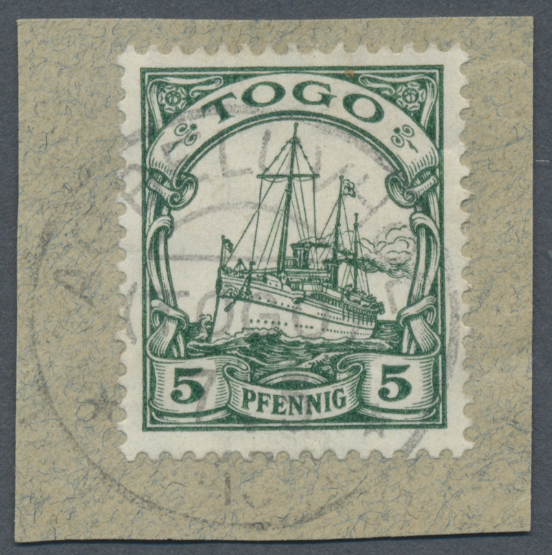 Brfst Deutsche Kolonien - Togo - Stempel: 1913, Sauberes Briefstück Mit Zartem Stempelabdruck Von AGBELUVH - Togo