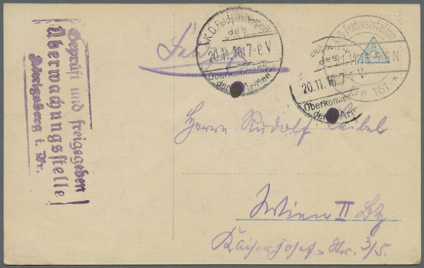 Deutsche Besetzung I. WK: Postgebiet Ober. Ost: 1916, Autograph "General Von Mudra" Mit Originalunte - Bezetting 1914-18