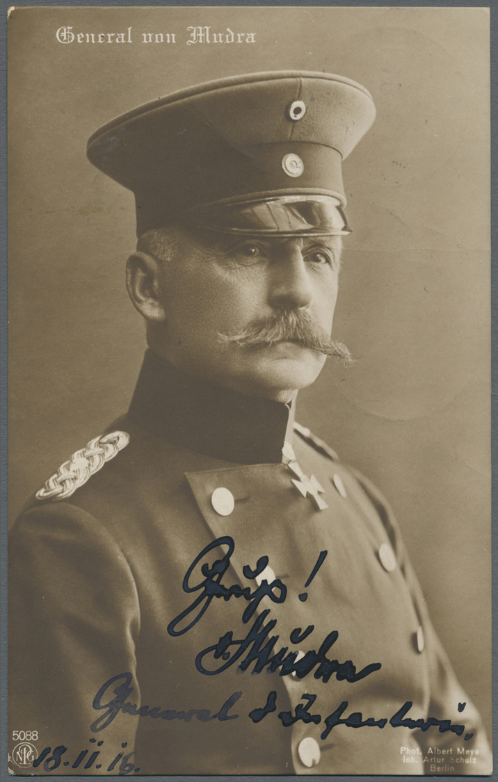 Deutsche Besetzung I. WK: Postgebiet Ober. Ost: 1916, Autograph "General Von Mudra" Mit Originalunte - Bezetting 1914-18