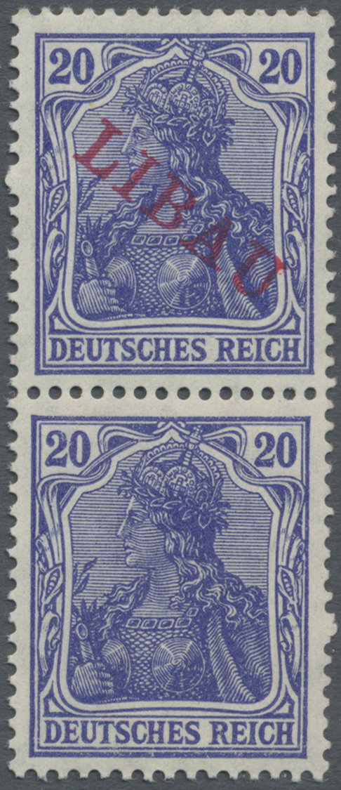 ** Deutsche Besetzung I. WK: Postgebiet Ober. Ost - Libau: 1919, 20 Pfg. Dunkelviolettblau Mit Aufdruck - Bezetting 1914-18