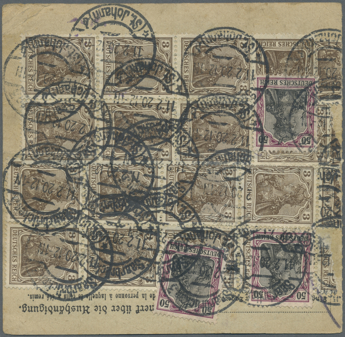 Br Deutsche Abstimmungsgebiete: Saargebiet: 1920. 10 Und 20 Pfg., Type I  In MISCHFRANKATUR Mit DR/Germ - Andere & Zonder Classificatie