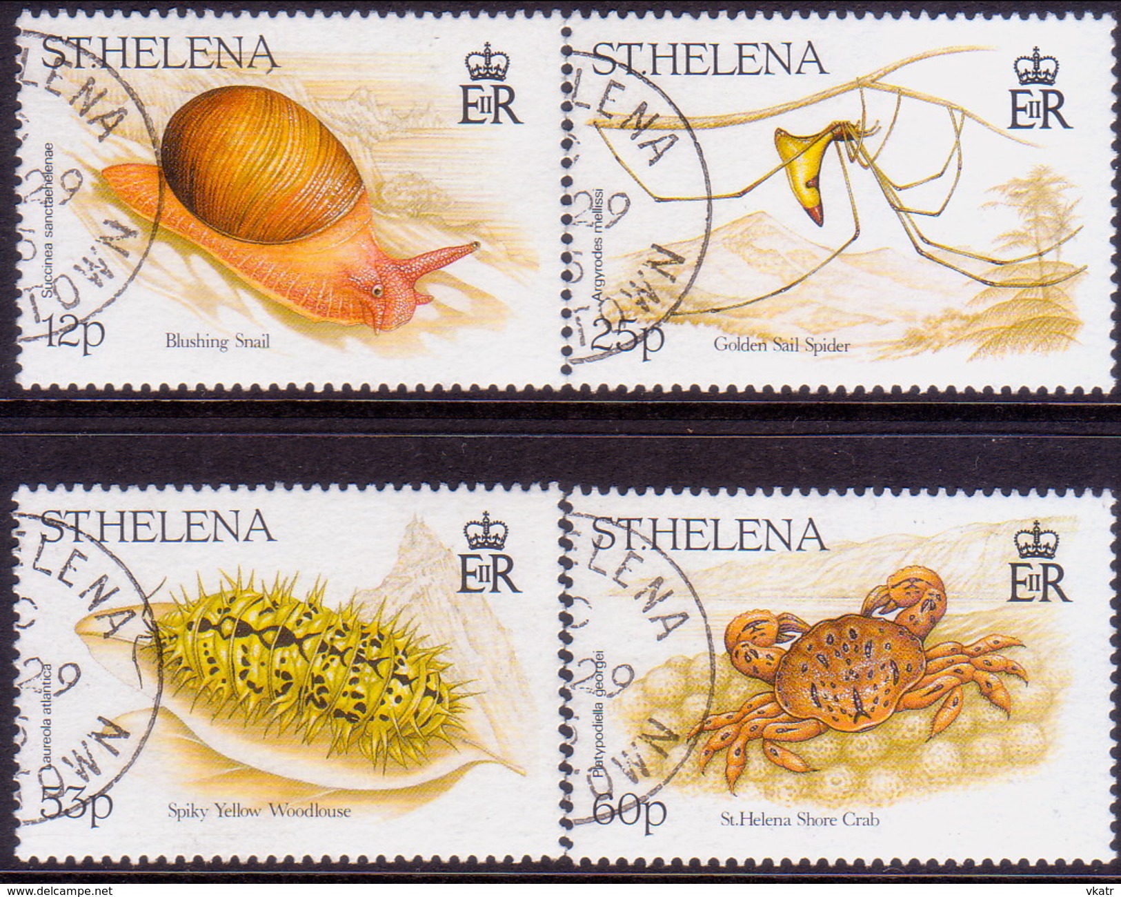 ST HELENA 1995 SG #699-703 Compl.set + M/s Used Endemic Invertebrates - Saint Helena Island