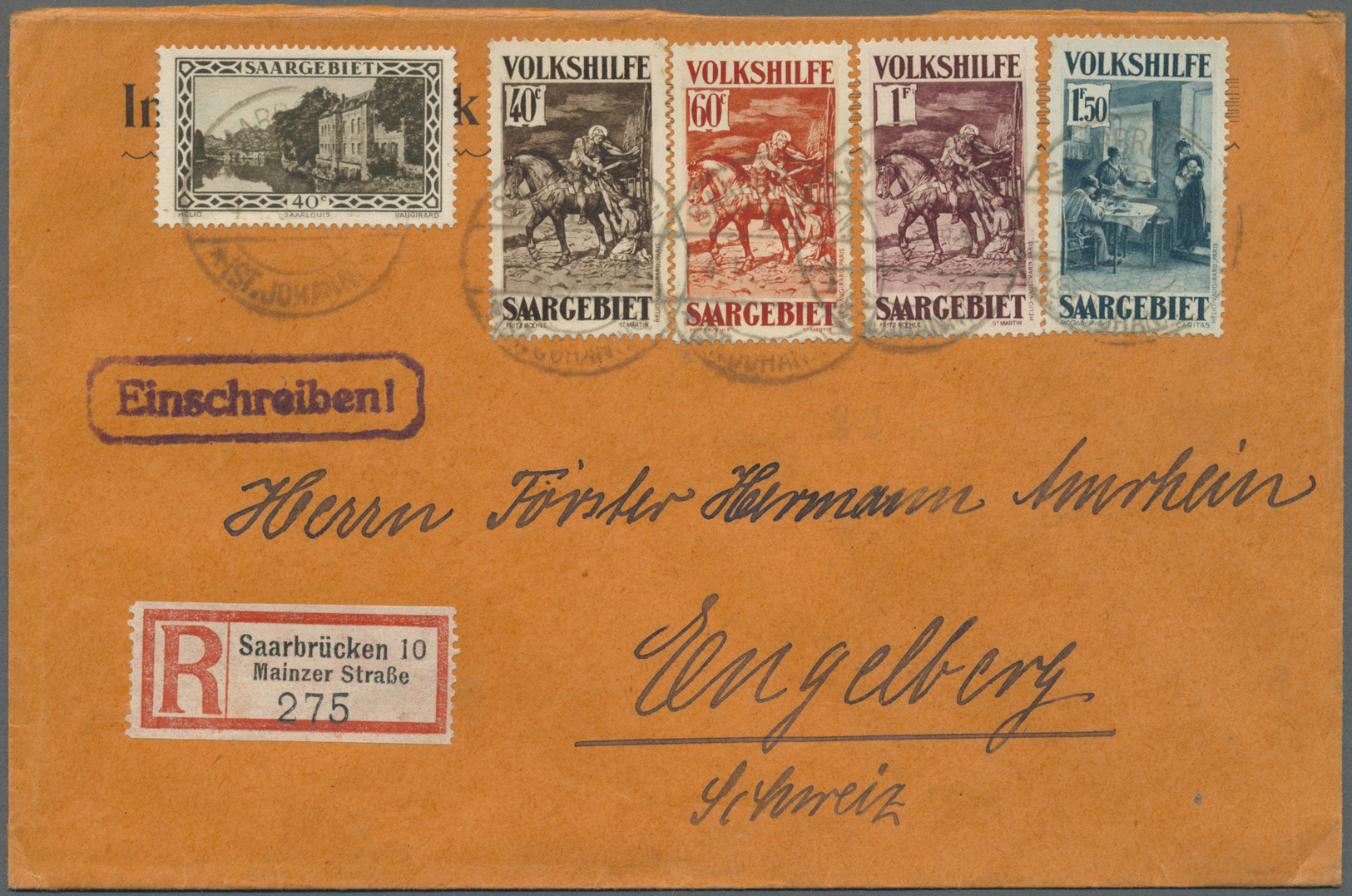 Br Deutsche Abstimmungsgebiete: Saargebiet: 1931, 40 C. Bis 1.50 Fr. Volkshilfe Mit Beifrankatur 40 C., - Other & Unclassified