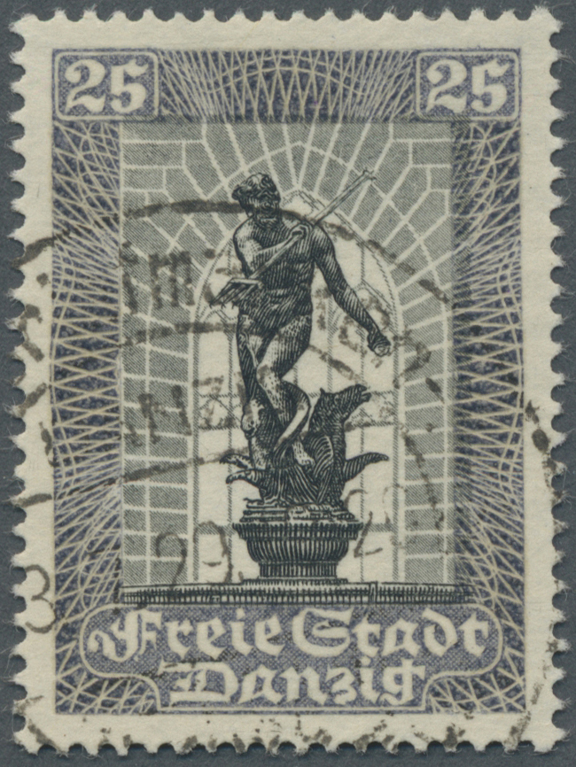 O Danzig: 1929, 25 Pfg. Internationale Philatelistische Ausstellung Dunkelgraublau/schwarz, Entwertet - Autres & Non Classés