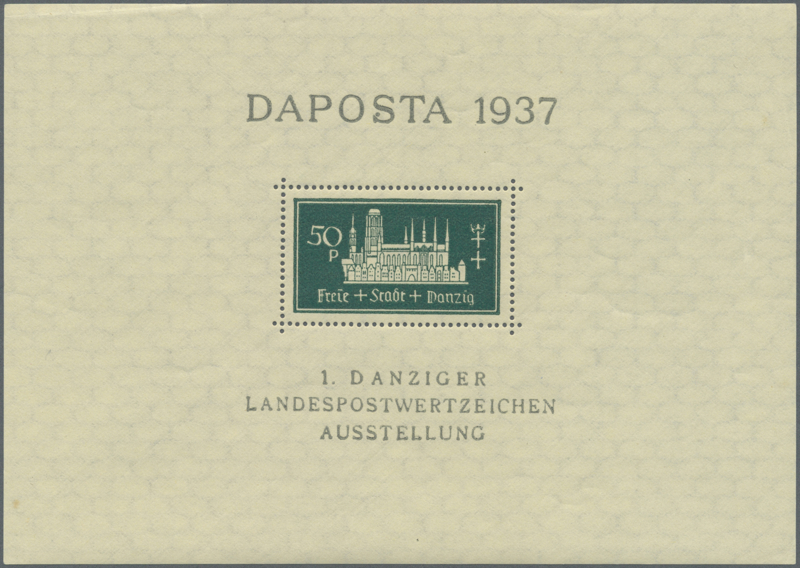 * Danzig: DAPOSTA-BLOCK 1 Mit Plattenfehler II "großer Punkt In Unterer Schleife Des S Von Daposta", S - Autres & Non Classés