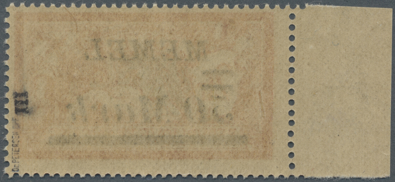 ** Memel: 50 Mark Seltener Enger Abstand 2,4 Mm, Postfrisch, Gepr. - Memel (Klaïpeda) 1923