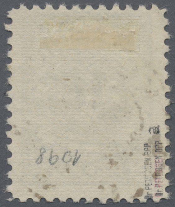 O Memel: 1923, 10 C. Auf 400 M. Dunkelolivbraun Mit Aufdruckfehler "linker Zierbalken Zu Ca. 1/4 Ausge - Klaipeda 1923
