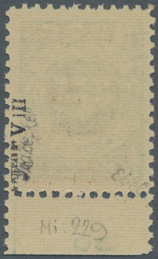 ** Memel: 1923, 30 C. Auf 1000 M. Grünlichblau, Unterrandstück Mit Aufdruckfehler "stark Gebrochener Zi - Memelland 1923