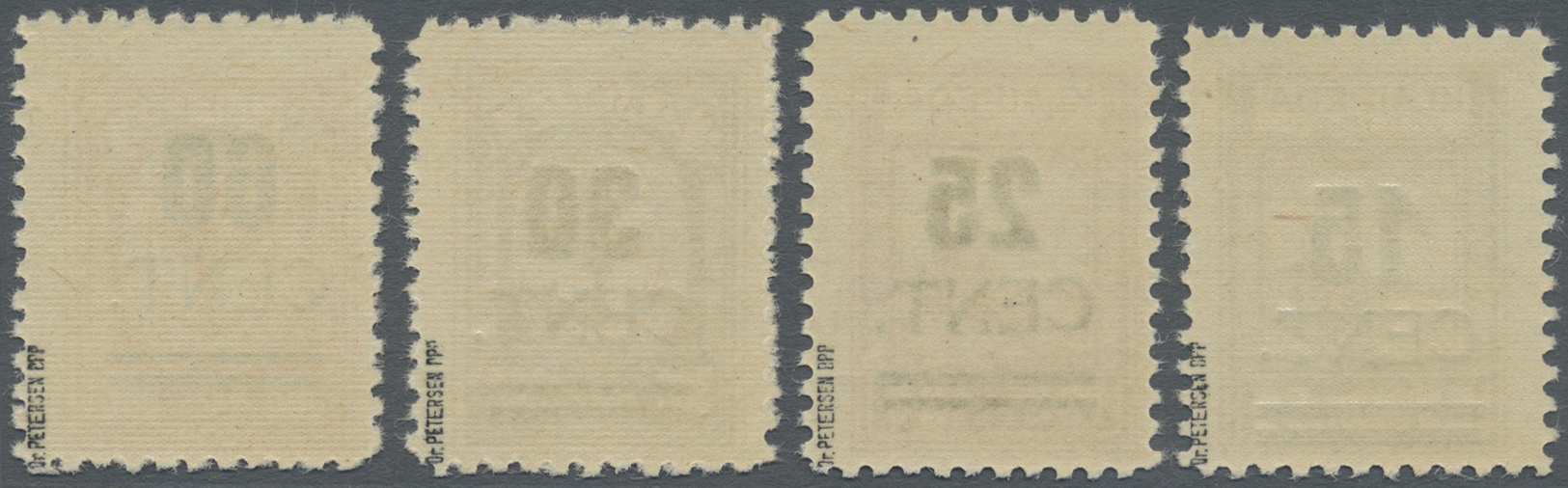 ** Memel: 1923, 15 C. Bis 60 C. Grünaufdruck, Aufdrucktype I, Kompletter Postfrischer Kabinettsatz, Dab - Memelland 1923