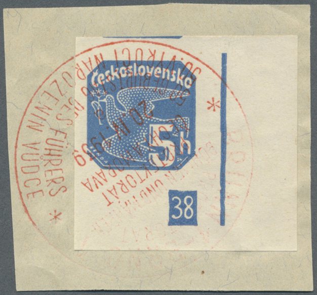 Brfst Sudetenland - Asch: 1938, Stempel "ASCH 19.10.38 Wir sind frei" auf Doppelstück 6 Pfg. Hindenburg (o