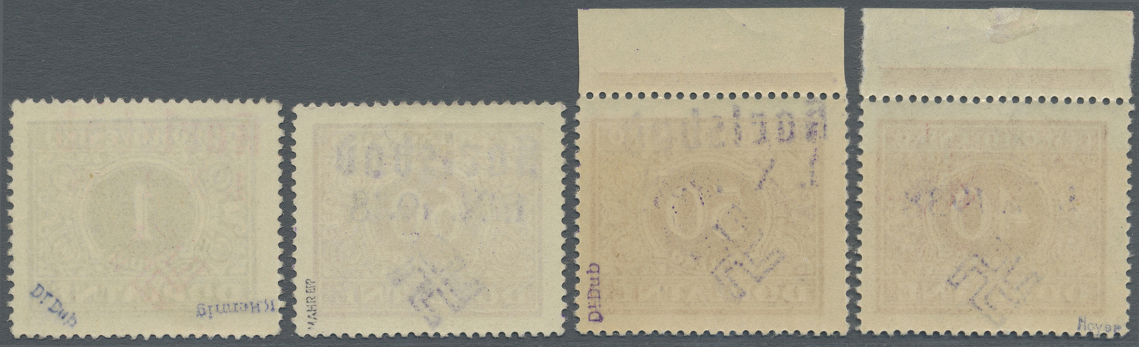 ** Sudetenland - Karlsbad: 1938, 40 H. Bis 1 Kc. Portomarken, Vier Postfrische Pracht-Werte, Alle Signi - Région Des Sudètes