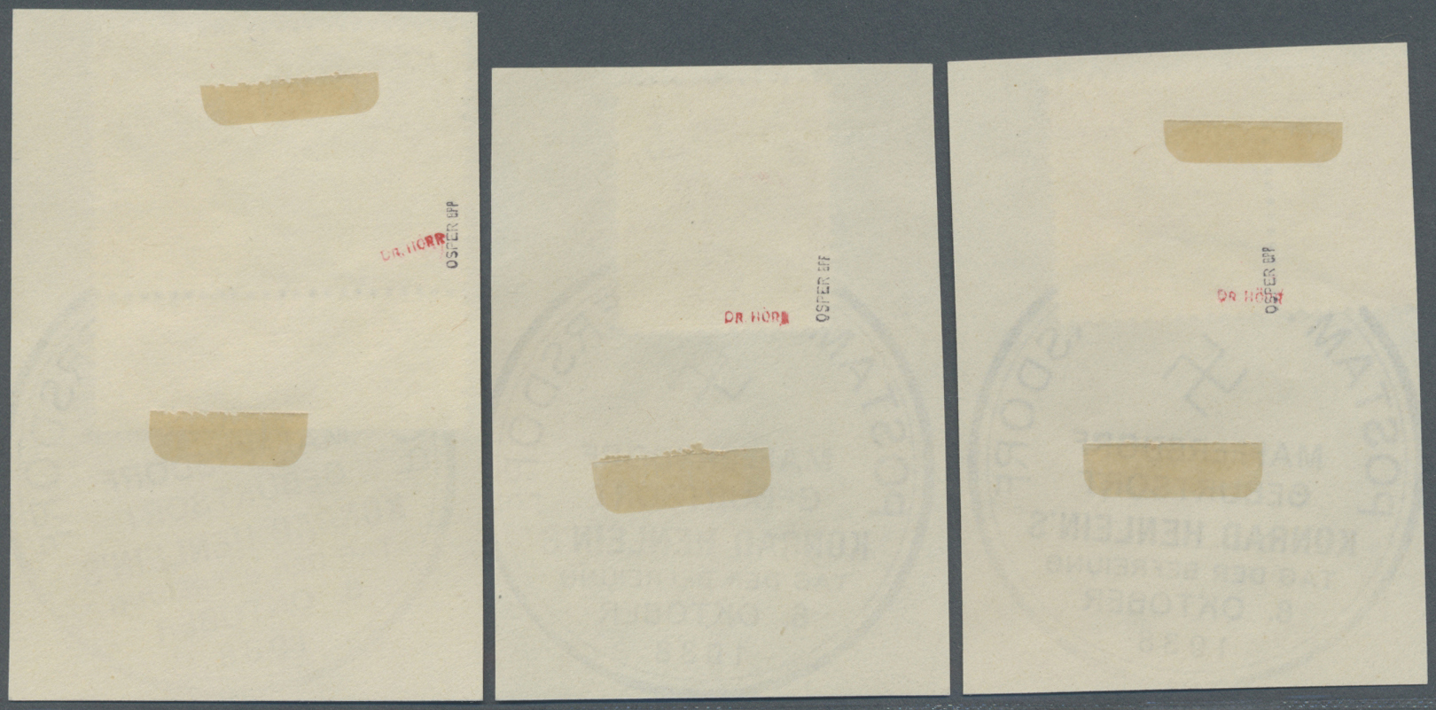 Brfst Sudetenland - Maffersdorf: 1938, 50 H. Bis 20 Kc. Flugpost, Kompletter Satz Auf Acht Kabinettbriefst - Région Des Sudètes