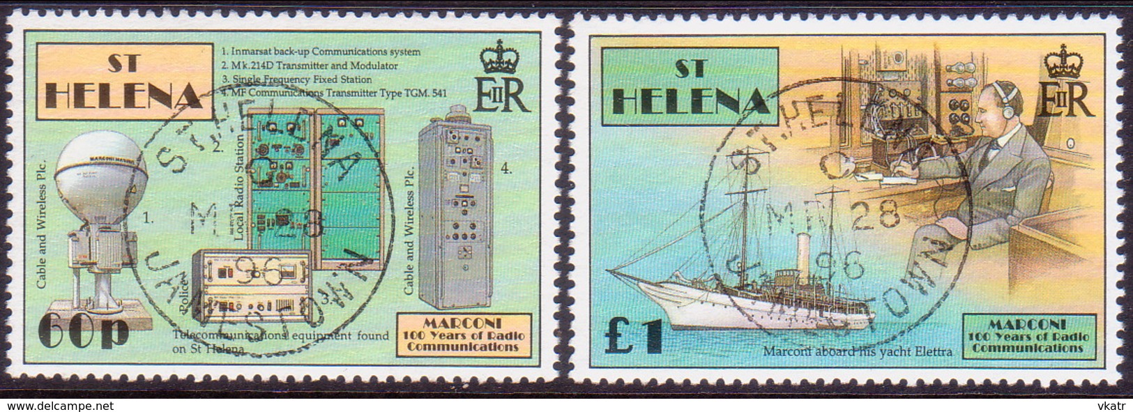 ST HELENA 1996 SG #714-15 Compl.set Used Centenary Of Radio - Saint Helena Island
