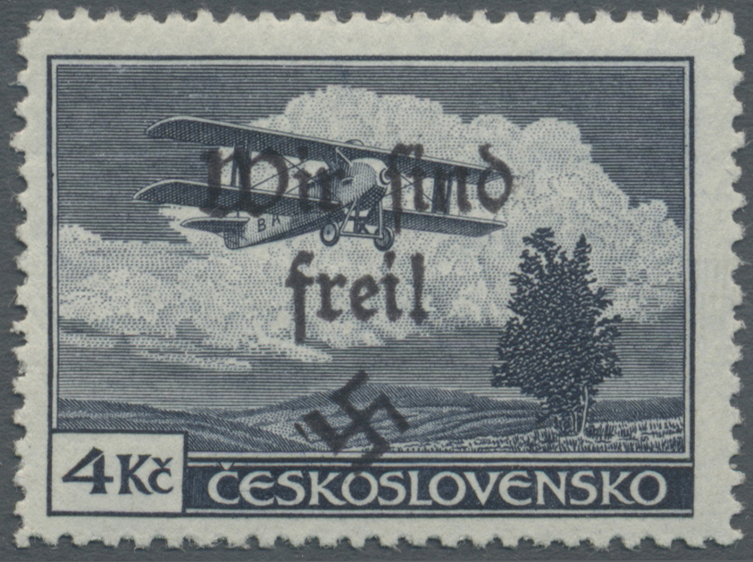 * Sudetenland - Reichenberg: 1938, 4 Kc. Flugpostmarke Im Format 32 X 21,5 Mm, Ungebrauchtes Kabinetts - Région Des Sudètes