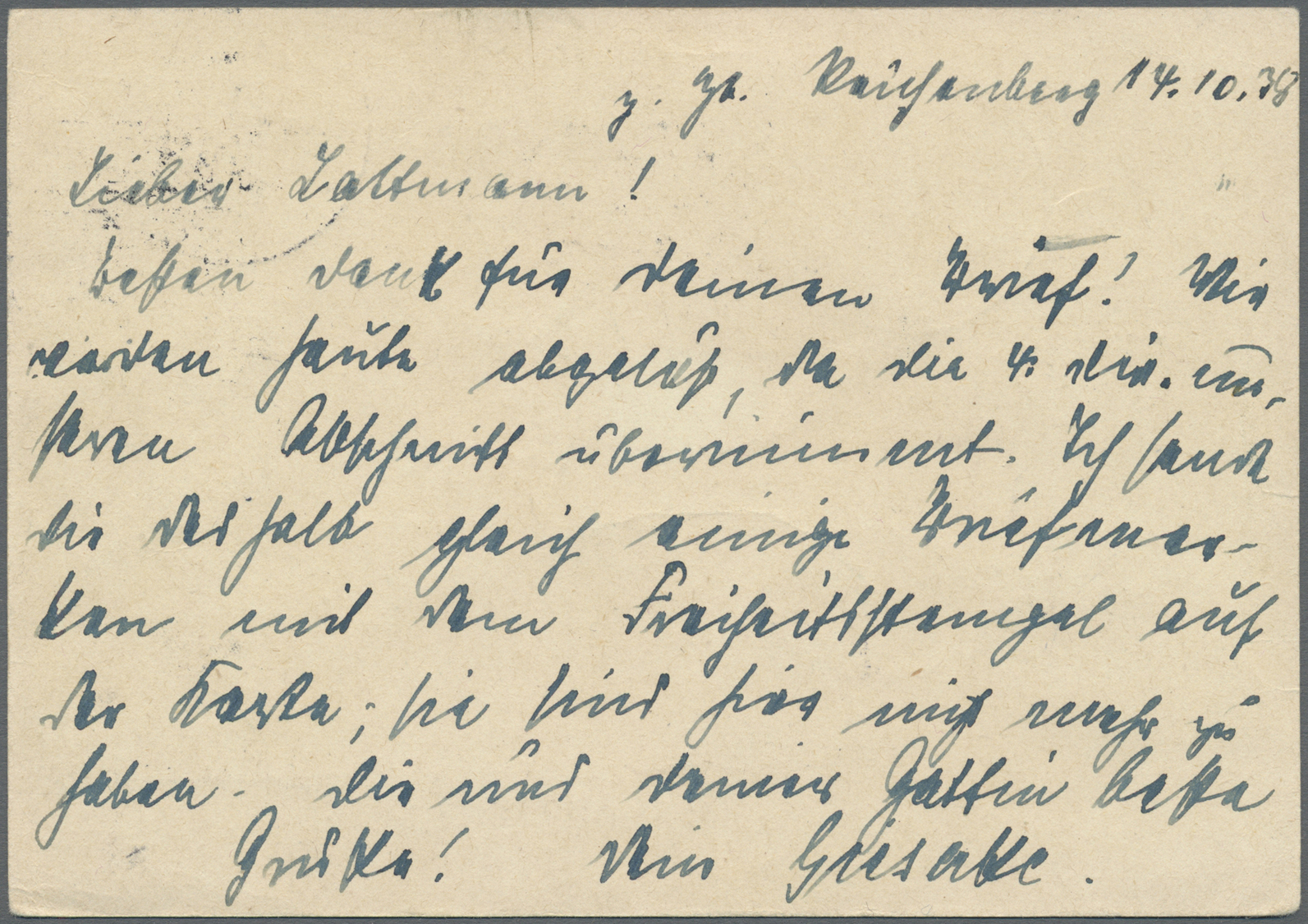 GA Sudetenland - Reichenberg - Ganzsachen: 1938, 1,20 Kc Braun Bildganzsache "Tatry" Mit Beifrankatur 1 - Andere & Zonder Classificatie