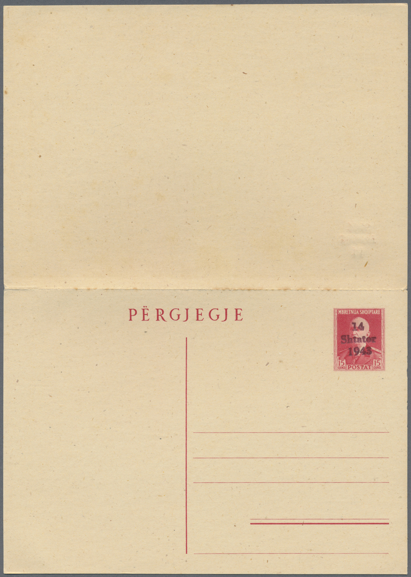 GA Dt. Besetzung II WK - Albanien - Ganzsachen: 1943. Komplettes Set Mit 1 Kartenbrief, 3 Postkarten (5 - Occupazione 1938 – 45
