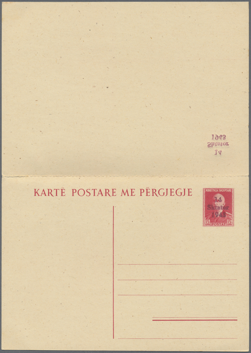 GA Dt. Besetzung II WK - Albanien - Ganzsachen: 1943. Komplettes Set Mit 1 Kartenbrief, 3 Postkarten (5 - Occupazione 1938 – 45