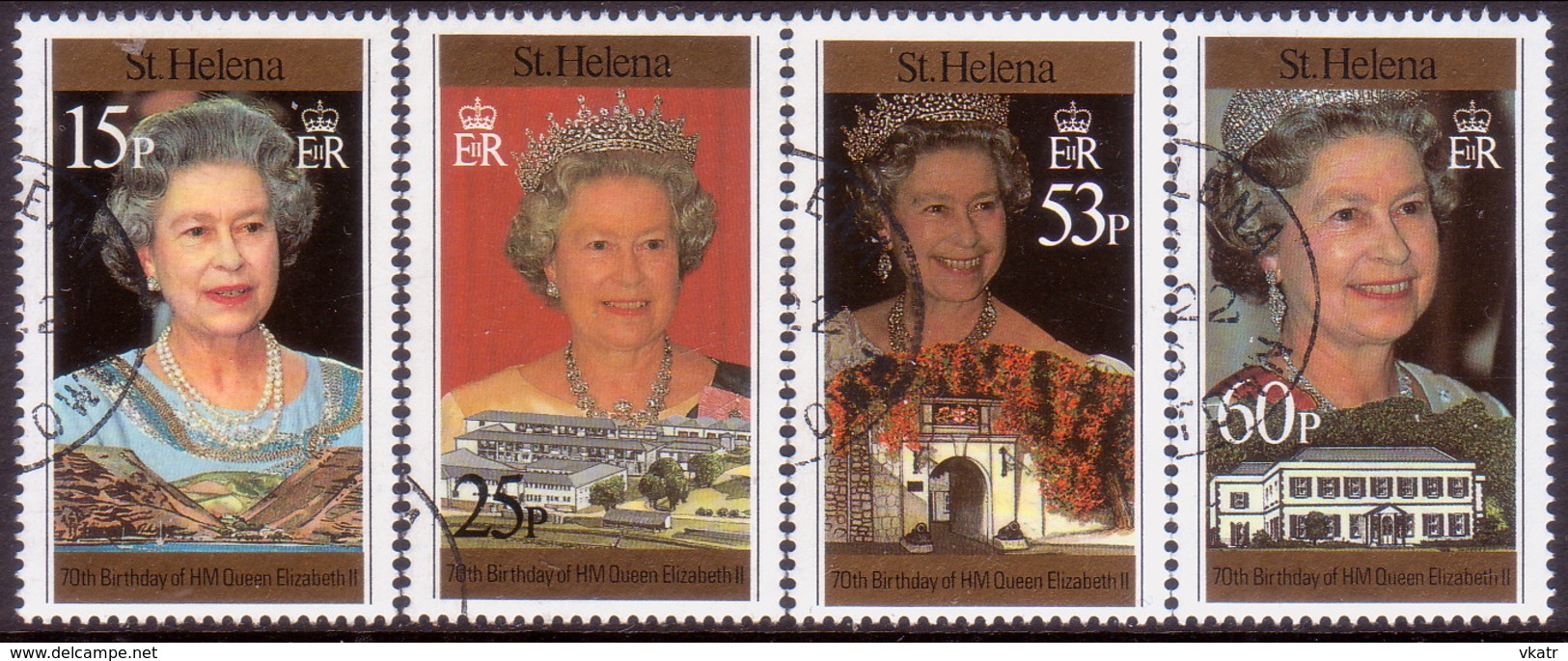 ST HELENA 1996 SG #716-20 Compl.set+m/s Used 70th Birthday Of Queen Elizabeth II - Sainte-Hélène