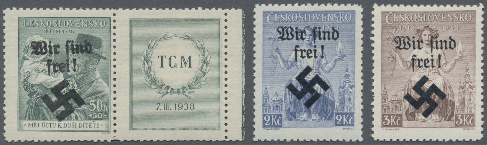 ** Dt. Besetzung II WK - Böhmen Und Mähren - Mährisch-Ostrau: 1939, Wohlfahrtsmarke 50 H. Dunkelgrün (M - Bezetting 1938-45