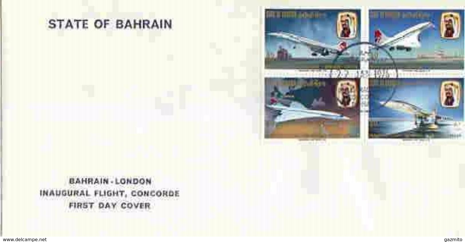 Bahrain 1976, Concorde, 4val In FDC - Bahreïn (1965-...)