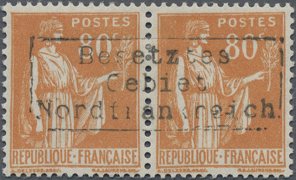 * Dt. Besetzung II WK - Frankreich - Dünkirchen: 1940, 80 C. Friedensallegorie Im Waagerechten Paar Mi - Occupation 1938-45