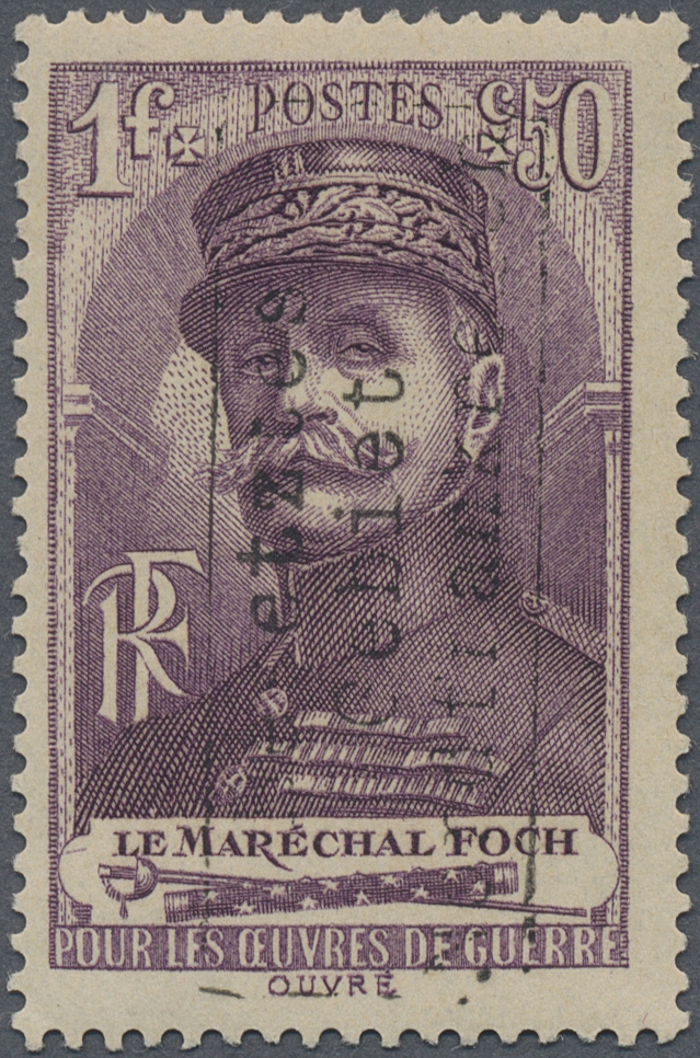 * Dt. Besetzung II WK - Frankreich - Dünkirchen: 1940, 1 Fr. + 50 C. Marschall Foch Mit Aufdruck In Ty - Bezetting 1938-45