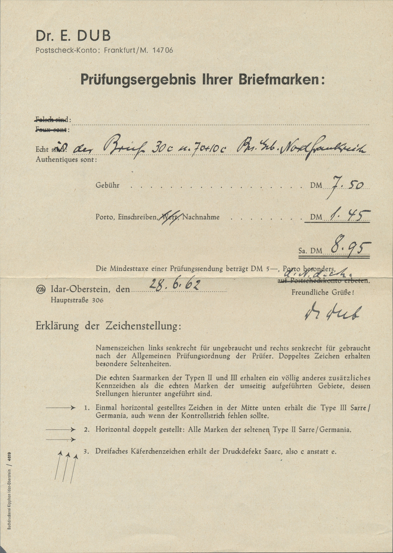 Br Dt. Besetzung II WK - Frankreich - Dünkirchen: 1940, 70 + 10 C. C. Debussy Und 30. C. Merkurkopf Mit - Bezetting 1938-45