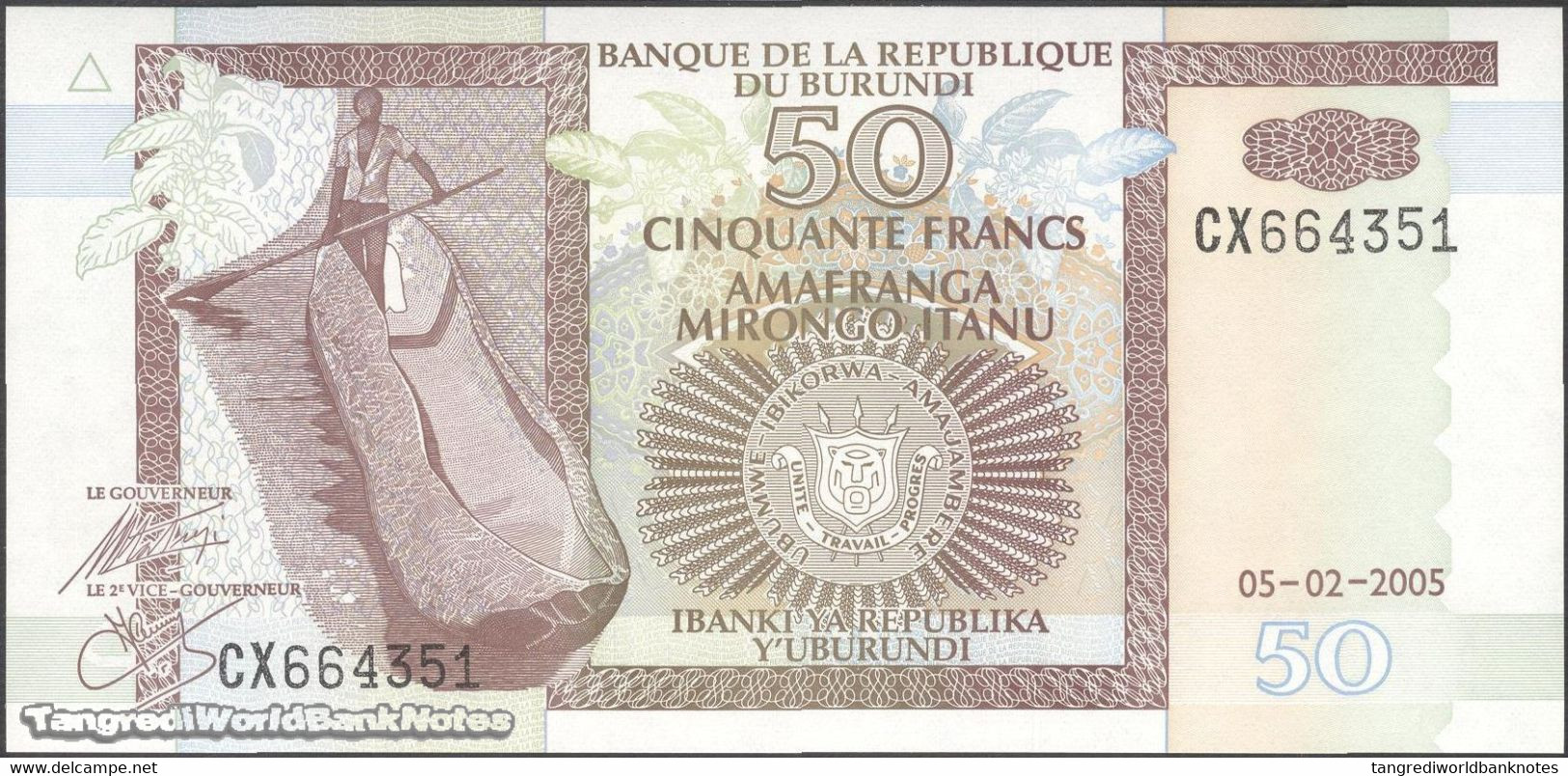 TWN - BURUNDI 36d - 50 Francs 1.7.2003 Prefix CX UNC - Burundi