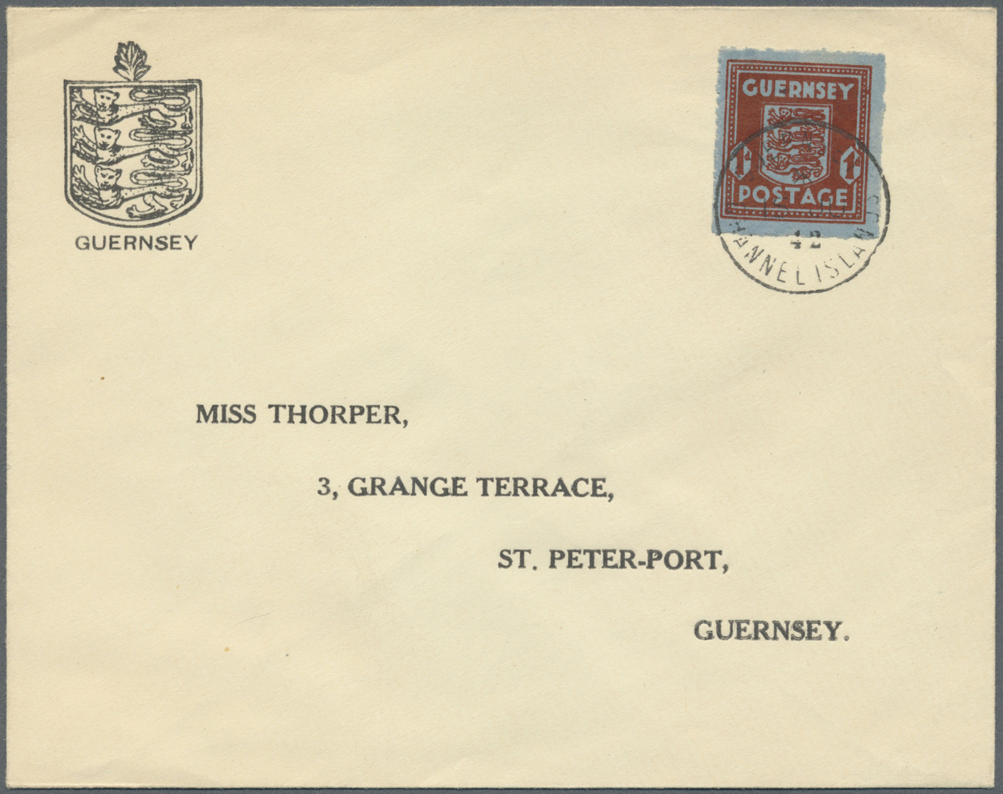 **/Br Dt. Besetzung II WK - Guernsey: 1942, 1/2 P. Grün Und 1 Penny Auf Bläulichem Banknotenpapier Postfri - Bezetting 1938-45