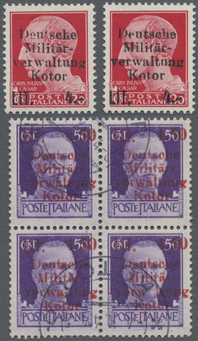 **/O Dt. Besetzung II WK - Kotor: 1944, 1,50 Lire Auf 50 C. Violett Mit Kopfstehendem WZ Als Gestempelter - Bezetting 1938-45