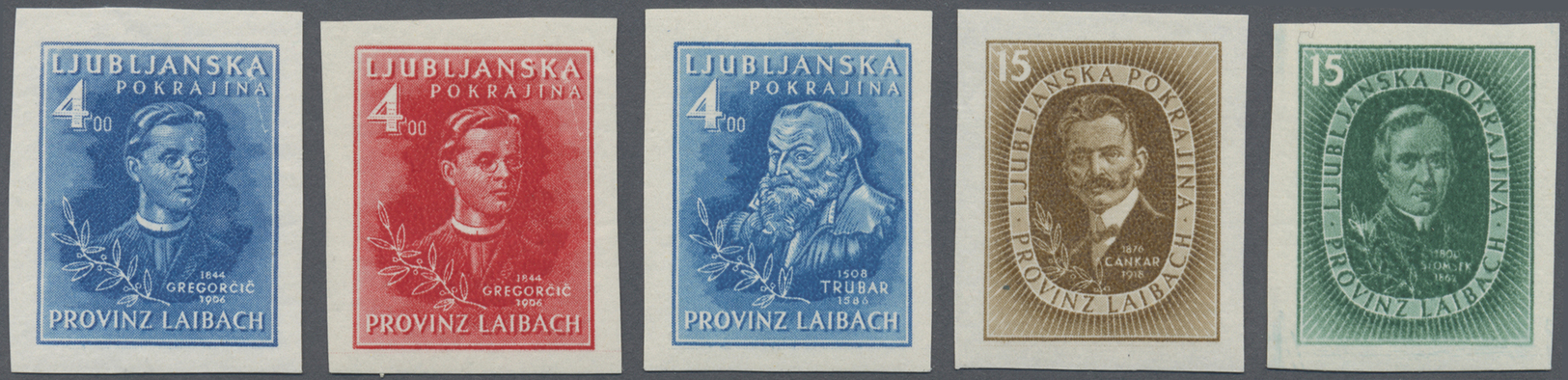 ** Dt. Besetzung II WK - Laibach: 1945, Nicht Verausgabte "Verdiente Slowenen", Nr. I In Kobaltblau Mit - Occupation 1938-45