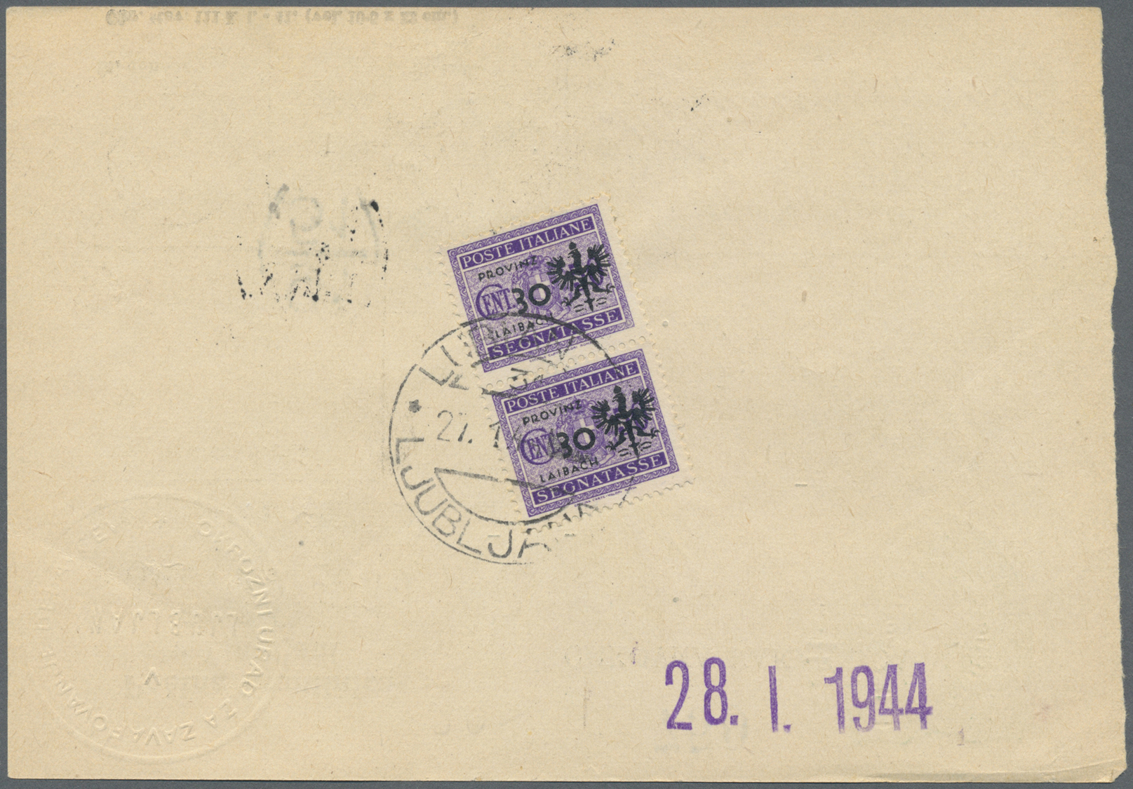 Brfst Dt. Besetzung II WK - Laibach: 1944, 20 Cent. (Doppelstück), 30 Auf 50 Cent. (Doppelstück) Und 40 Au - Occupation 1938-45