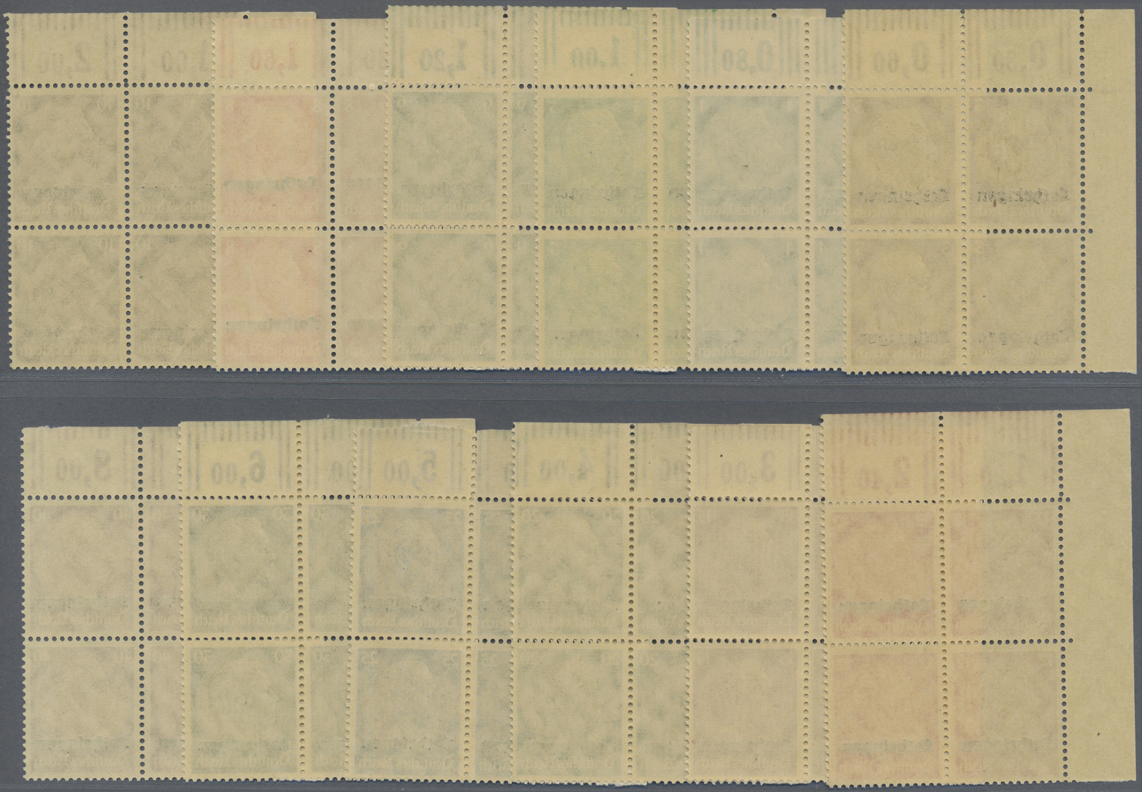 **/ Dt. Besetzung II WK - Lothringen: 1940, Hindenburg Mit Aufdruck, Kompletter Satz Im Obereckrandviere - Bezetting 1938-45