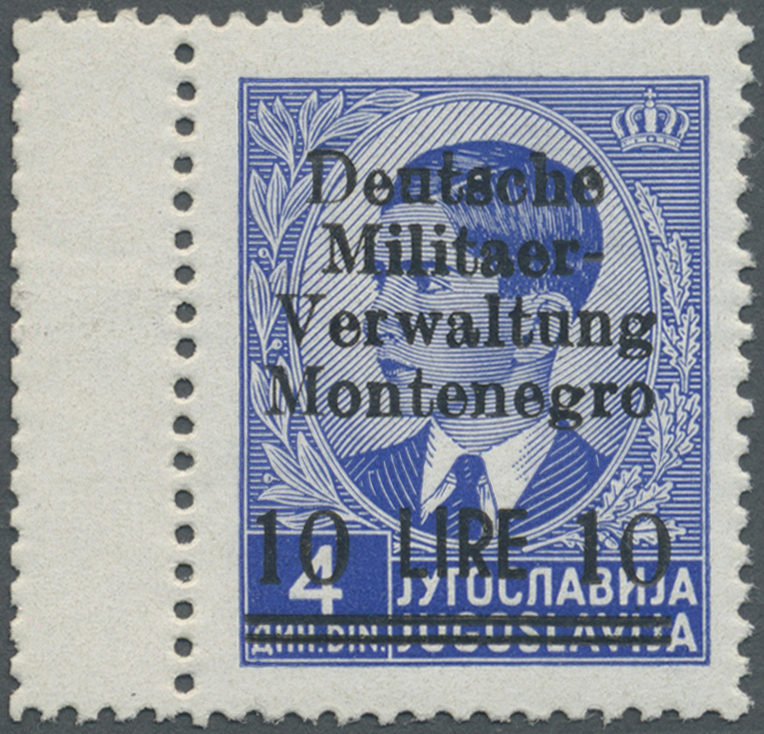 ** Dt. Besetzung II WK - Montenegro: 1944, 10 L. Auf 4 Din. Freimarke Von Jugoslawien Mit Aufdruck, Pos - Bezetting 1938-45