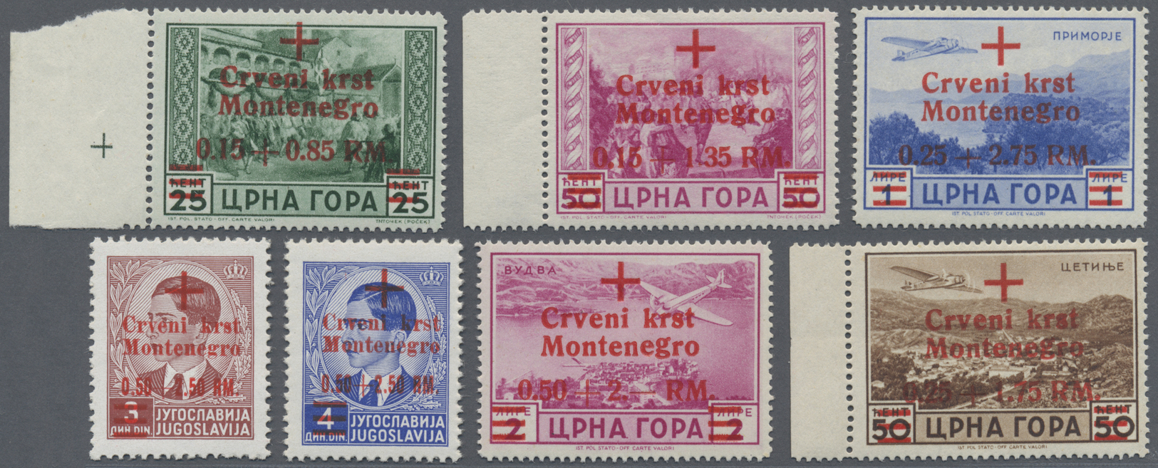 ** Dt. Besetzung II WK - Montenegro: 1944, Rotkreuz-Aufdruck , Sauber Gezähnt Und Postfrisch, Tiefgeprü - Occupation 1938-45