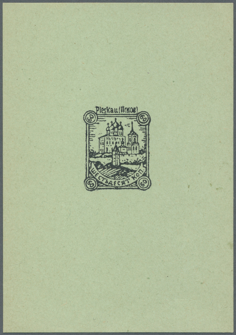 (*) Dt. Besetzung II WK - Russland - Pleskau (Pskow): 1941, 60 Kop. Probedruck In Schwarzer Farbe Auf Gr - Bezetting 1938-45