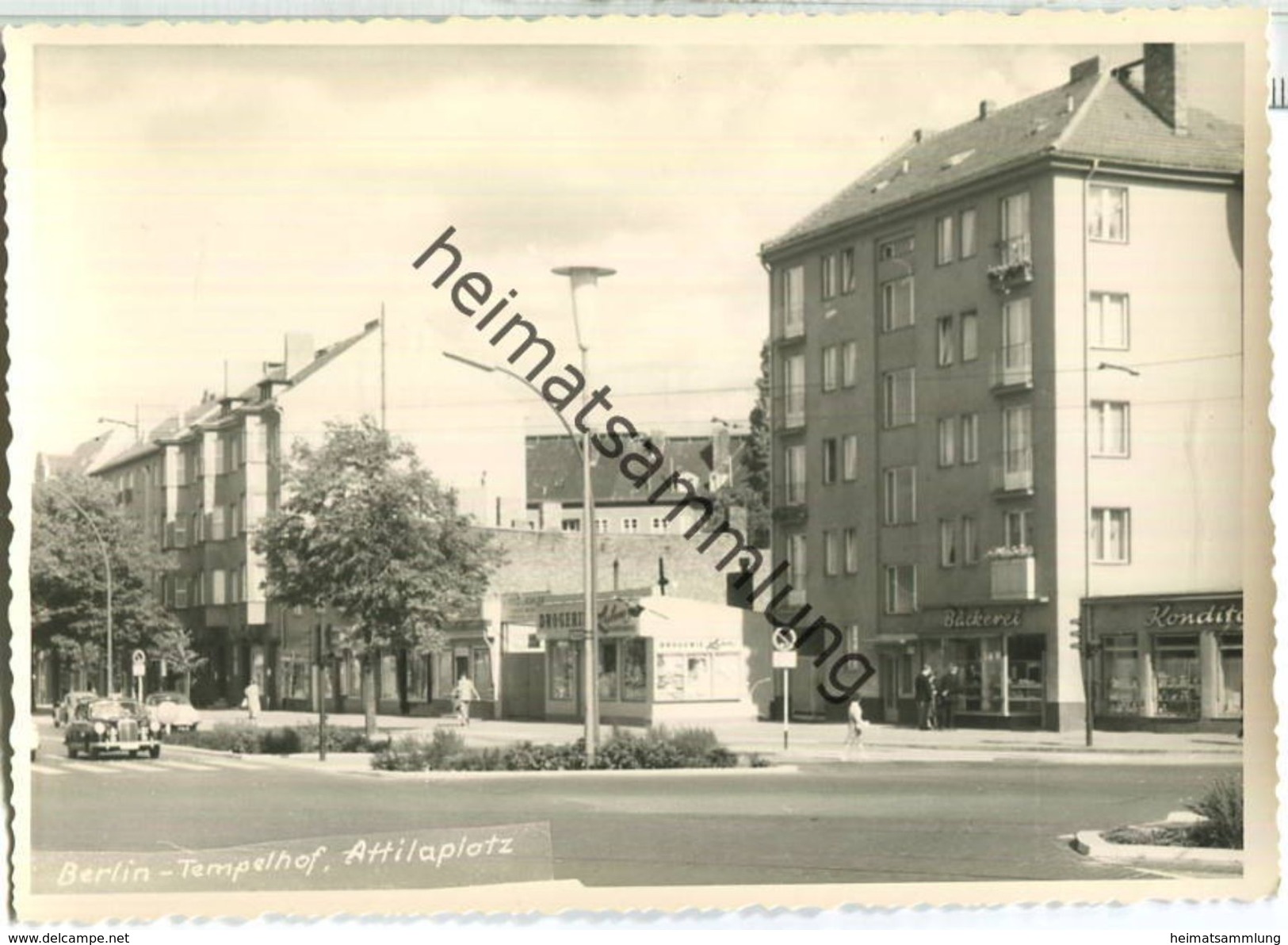 Berlin - Tempelhof - Attilaplatz - Foto-Ansichtskarte Handabzug - Verlag Bruno Schroeter 60er Jahre - Tempelhof