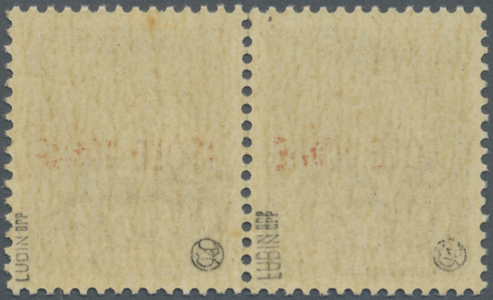 ** Dt. Besetzung II WK - Zante: 1943, 50 C. Flugpost Postfrisch Im Doppelstück Mit Schwarzem Handstempe - Occupation 1938-45