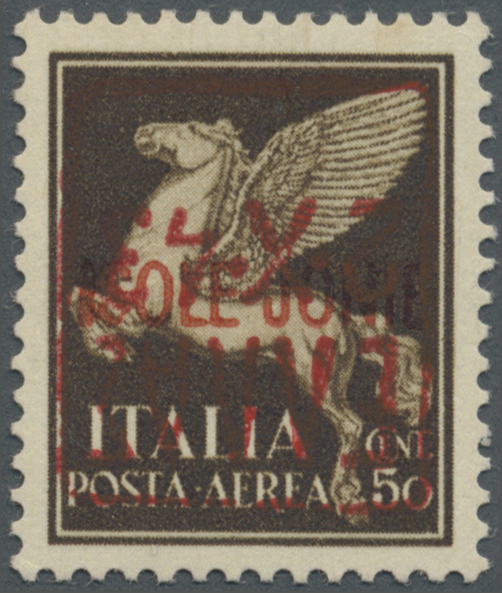 ** Dt. Besetzung II WK - Zante: 1943, 50 C. Flugpostmarke Mit Kopfstehendem Aufdruck In Rot, Postfrisch - Bezetting 1938-45