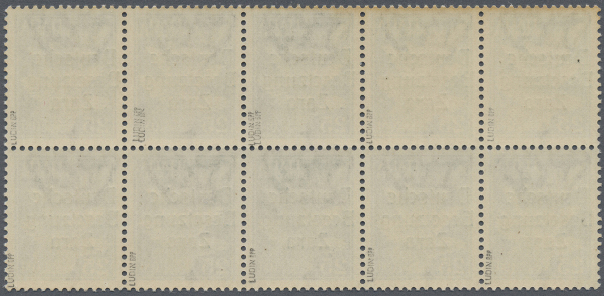 ** Dt. Besetzung II WK - Zara: 1943, 25 Cent. Flugpostmarke Mit Aufdruck Als Postfrischer 10-er Block T - Bezetting 1938-45