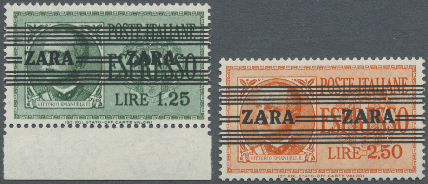** Dt. Besetzung II WK - Zara: 1943, 1,25 Lire Und 2,50 Lire Eilmarken Mit Neuem Aufdruck In Type III ( - Bezetting 1938-45