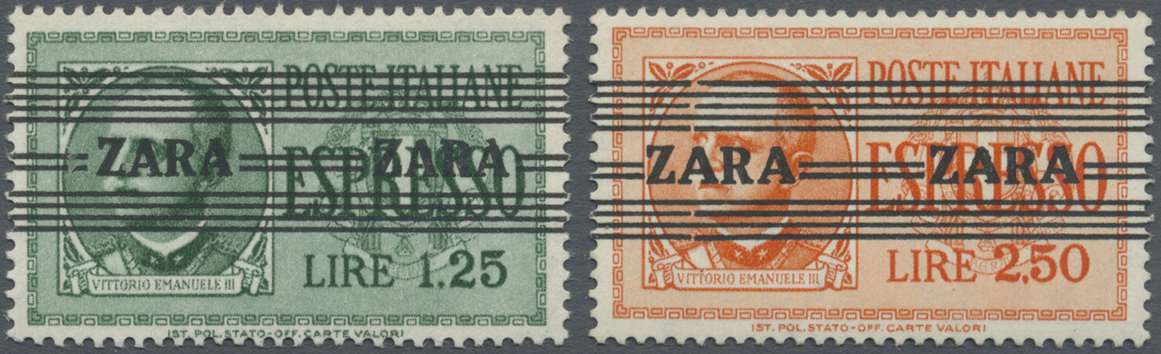** Dt. Besetzung II WK - Zara: 1943, 1,25 Lire Eilmarke Mit Neuem Aufdruck Mit PF. I (zweites A In ZARA - Bezetting 1938-45