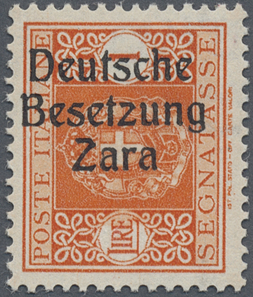 * Dt. Besetzung II WK - Zara - Portomarken: 1943, Portomarken: 1 Lire Mit Aufdruck Zara In Der Type "I - Occupation 1938-45