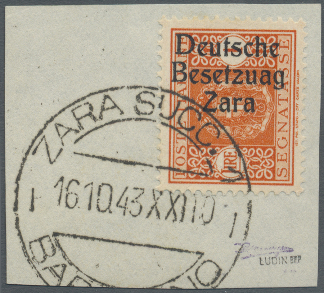 Brfst Dt. Besetzung II WK - Zara - Portomarken: 1943, Portomarken: 1 Lire Mit Aufdruck Zara In Der Type "I - Bezetting 1938-45