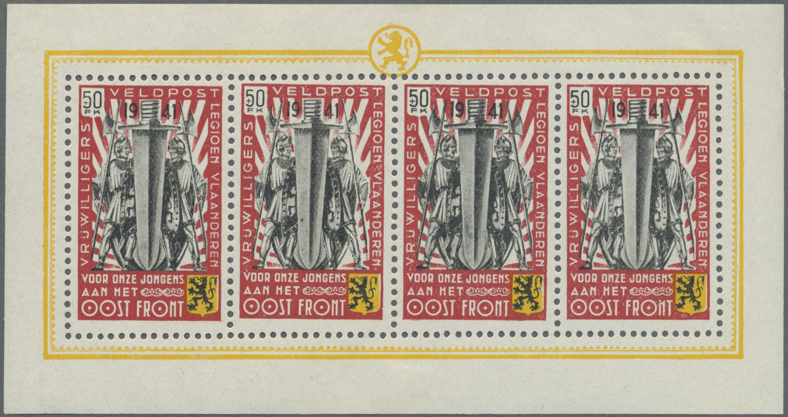 **/* Dt. Besetzung II WK - Private Ausgaben: 1941, Flämische Legion, Symbolische Darstellungen Als Kleinb - Occupation 1938-45